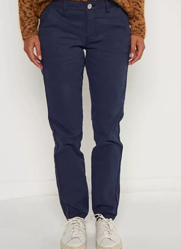 Sud Express Trousers & Jeans|Pantalon Chino Bleu Pirma