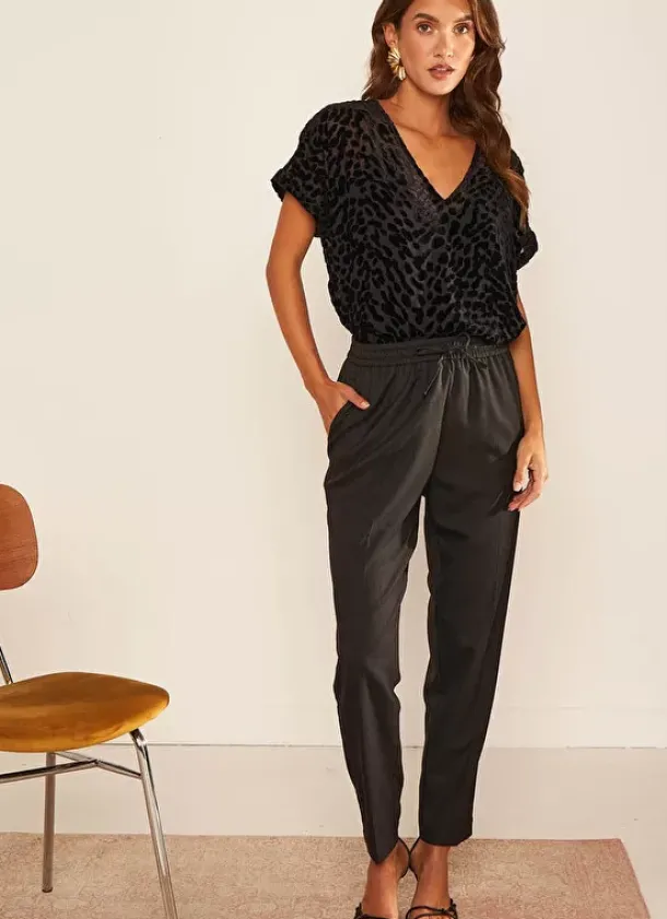 Sud Express Trousers & Jeans|Pantalon Coupe Jogging Anthracite Parina