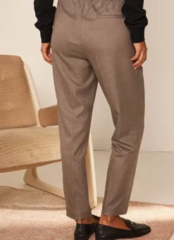 Sud Express Trousers & Jeans|Pantalon Coupe Jogging Beige Chine Parina