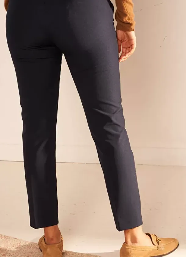 Sud Express Trousers & Jeans|Pantalon De Ville Taille Elastiquee Marine Padisto