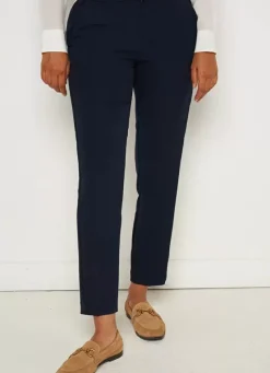 Sud Express Trousers & Jeans|Pantalon De Ville Taille Elastiquee Marine Padisto