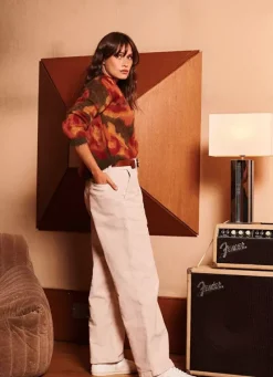 Sud Express Trousers & Jeans|Pantalon Droit Taille Haute En Velours Cotele Pierre Passyla