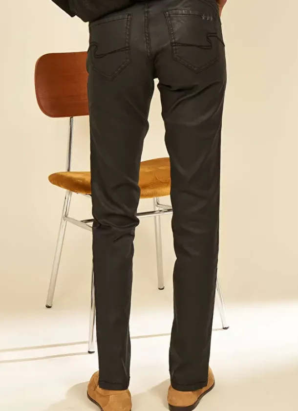Sud Express Trousers & Jeans|Pantalon Slim Cinq Poches Noir Puppi