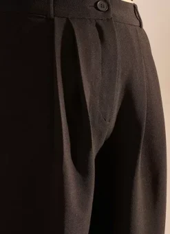 Sud Express Trousers & Jeans|Pantalon Tailleur Taille Haute Noir Pasalta