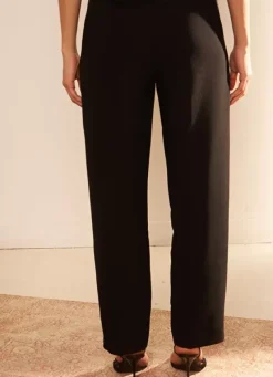 Sud Express Trousers & Jeans|Pantalon Tailleur Taille Haute Noir Pasalta