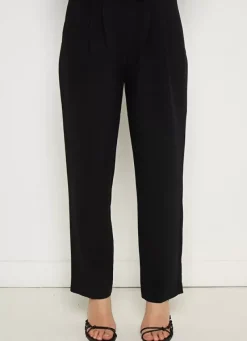 Sud Express Trousers & Jeans|Pantalon Tailleur Taille Haute Noir Pasalta