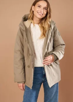 Sud Express Jackets & Coats|Parka A Capuche Kaki Vlasdi