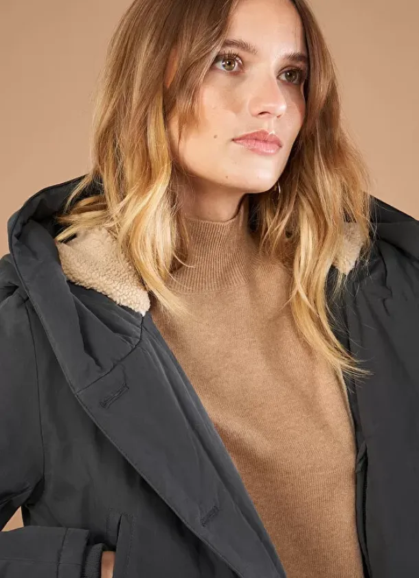 Sud Express Jackets & Coats|Parka A Capuche Plomb Vlasdi