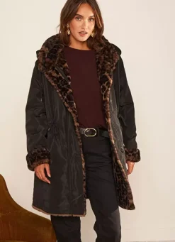 Sud Express Jackets & Coats|Parka Bi Matiere Reversible Noir Madison