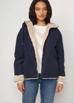 Sud Express Jackets & Coats|Parka Courte Reversible Marine Vabaria