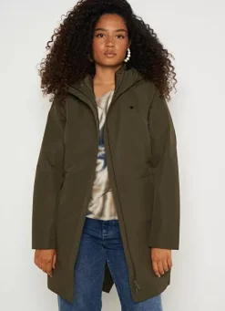 Sud Express Jackets & Coats|Parka Longue Deperlante Kaki Valene
