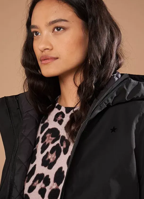 Sud Express Jackets & Coats|Parka Longue Deperlante Noir Valene