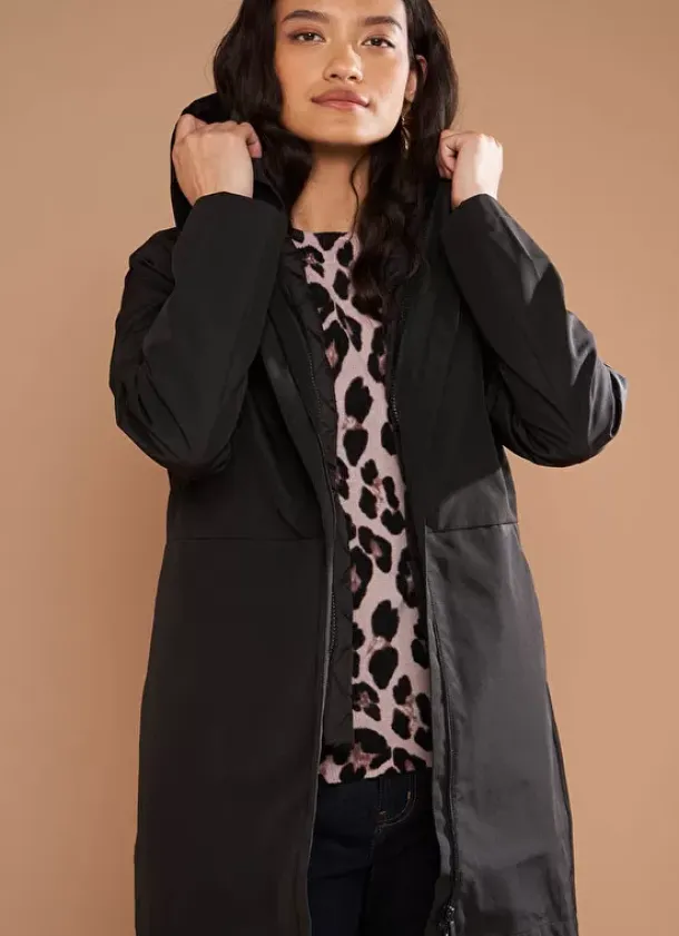 Sud Express Jackets & Coats|Parka Longue Deperlante Noir Valene