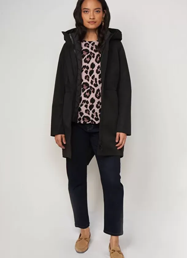 Sud Express Jackets & Coats|Parka Longue Deperlante Noir Valene