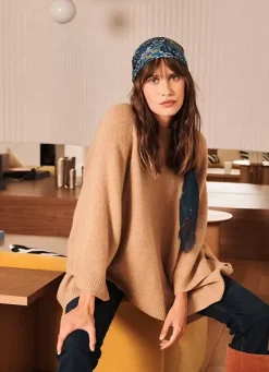 Sud Express Jumpers & Cardigans|Poncho 100% Cachemire Camel Paulo