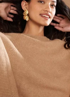 Sud Express Jumpers & Cardigans|Poncho 100% Cachemire Camel Paulo