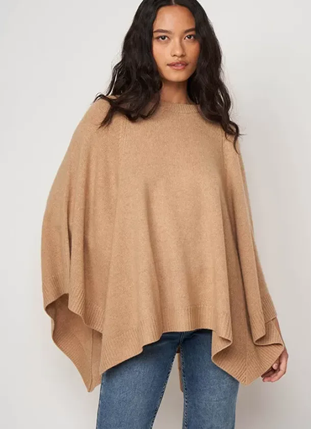 Sud Express Jumpers & Cardigans|Poncho 100% Cachemire Camel Paulo