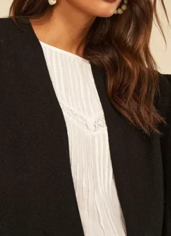 Sud Express Jumpers & Cardigans|Poncho Long Et Ouvert Pur Cachemire Noir Gwenaelle