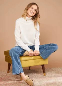 Sud Express Jumpers & Cardigans|Pull A Col Montant Milk Missy