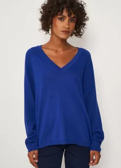 Sud Express Jumpers & Cardigans|Pull A Col V Au Tricotage Jersey Neon Madeleina