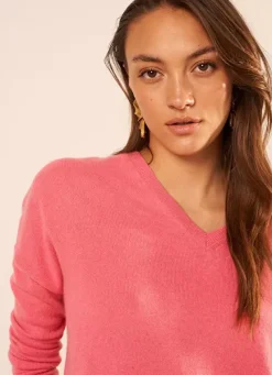 Sud Express Jumpers & Cardigans|Pull Au Volume Oversize Et A Manches Longues Pres Du Corps Lipstick Monjoe