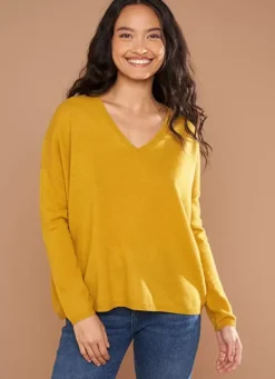 Sud Express Jumpers & Cardigans|Pull Au Volume Oversize Et A Manches Longues Pres Du Corps Safran Monjoe