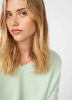 Sud Express Jumpers & Cardigans|Pull Au Volume Oversize Et A Manches Longues Pres Du Corps Aqua Monjoe
