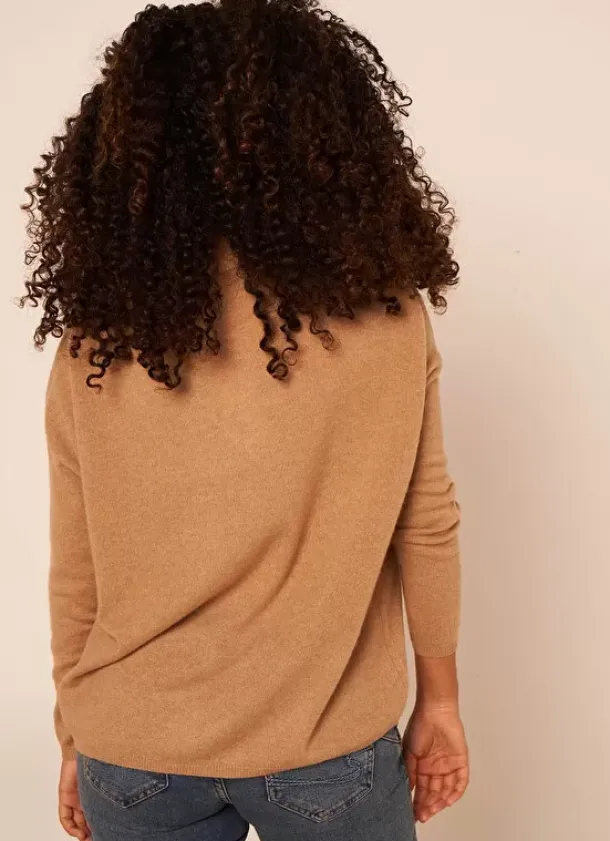 Sud Express Jumpers & Cardigans|Pull Au Volume Oversize Et A Manches Longues Pres Du Corps Camel Monjoe
