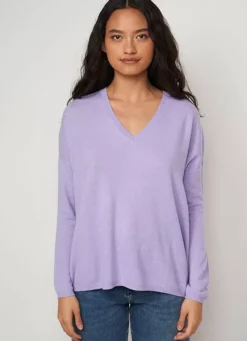 Sud Express Jumpers & Cardigans|Pull Au Volume Oversize Et A Manches Longues Pres Du Corps Lavande Monjoe