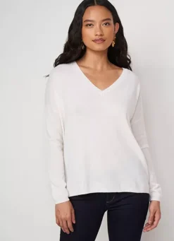 Sud Express Jumpers & Cardigans|Pull Au Volume Oversize Et A Manches Longues Pres Du Corps Milk Monjoe