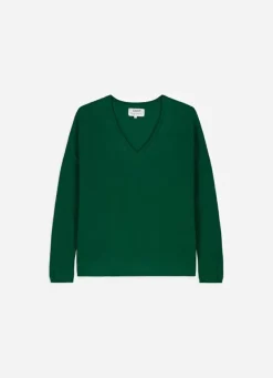 Sud Express Jumpers & Cardigans|Pull Au Volume Oversize Et A Manches Longues Pres Du Corps Green Monjoe