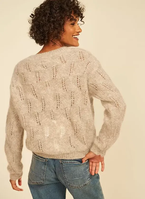 Sud Express Jumpers & Cardigans|Pull Col Bateau Ecru Chine Mantiby