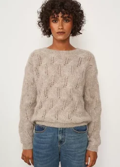 Sud Express Jumpers & Cardigans|Pull Col Bateau Ecru Chine Mantiby