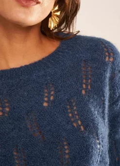 Sud Express Jumpers & Cardigans|Pull Col Bateau Indigo Mantiby