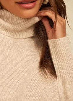 Sud Express Jumpers & Cardigans|Pull Col Montant, 100% Cachemire Beige Chine Monpran