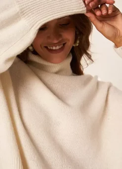 Sud Express Jumpers & Cardigans|Pull Col Montant, 100% Cachemire Milk Monpran