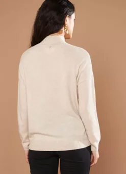 Sud Express Jumpers & Cardigans|Pull Col Montant En Cachemire Beige Chine Myangela