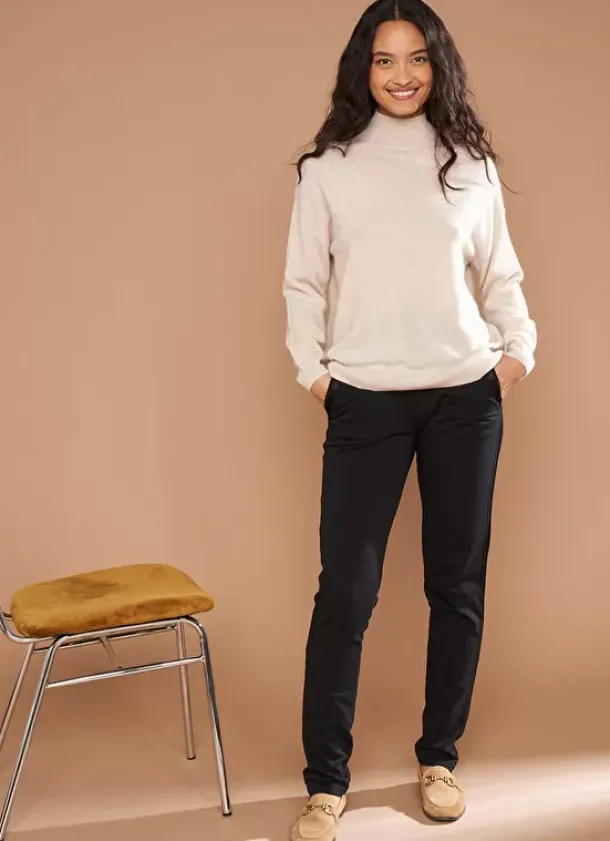 Sud Express Jumpers & Cardigans|Pull Col Montant En Cachemire Beige Chine Myangela