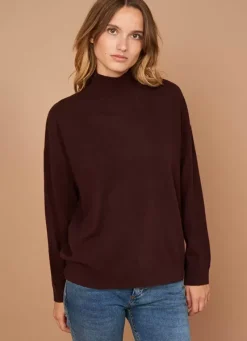 Sud Express Jumpers & Cardigans|Pull Col Montant En Cachemire Marron Myangela