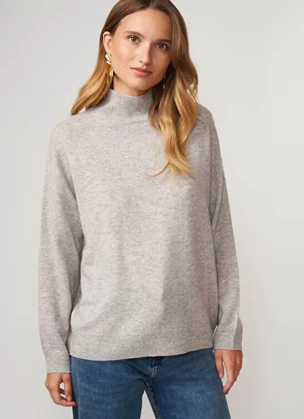 Sud Express Jumpers & Cardigans|Pull Col Montant En Cachemire Perle Chine Myangela