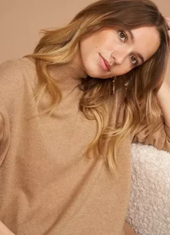 Sud Express Jumpers & Cardigans|Pull Col Montant En Cachemire Camel Myangela