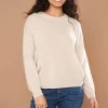 Sud Express Jumpers & Cardigans|Pull Col Rond 100% Cachemire Beige Chine Mapoue