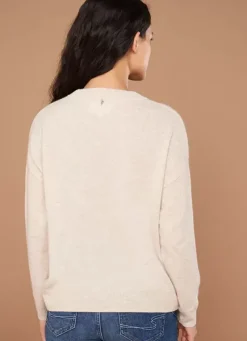 Sud Express Jumpers & Cardigans|Pull Col Rond 100% Cachemire Beige Chine Mapoue