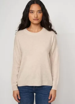 Sud Express Jumpers & Cardigans|Pull Col Rond 100% Cachemire Beige Chine Mapoue