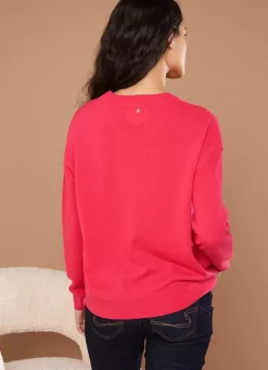 Sud Express Jumpers & Cardigans|Pull Col Rond 100% Cachemire Framboise Mapoue