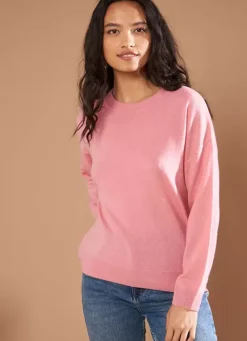 Sud Express Jumpers & Cardigans|Pull Col Rond 100% Cachemire Blush Mapoue