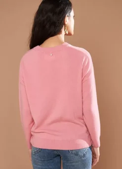 Sud Express Jumpers & Cardigans|Pull Col Rond 100% Cachemire Blush Mapoue