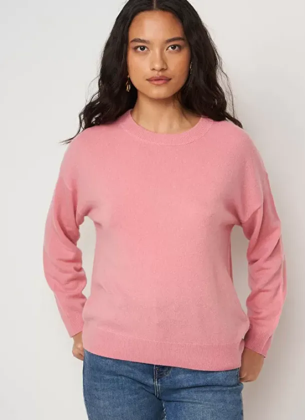 Sud Express Jumpers & Cardigans|Pull Col Rond 100% Cachemire Blush Mapoue