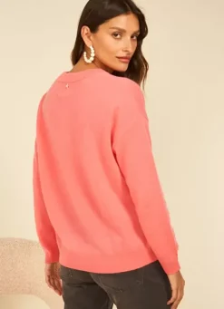 Sud Express Jumpers & Cardigans|Pull Col Rond 100% Cachemire Lipstick Mapoue