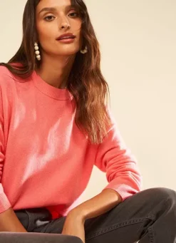 Sud Express Jumpers & Cardigans|Pull Col Rond 100% Cachemire Lipstick Mapoue